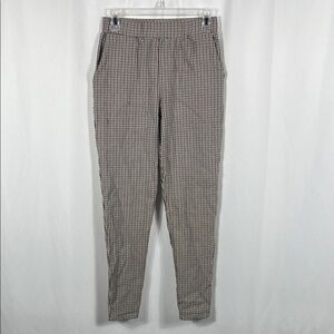 SHEIN Women’s Plaid Pants Brown Black Stretchy Front Pockets Dress Pants‎ Small